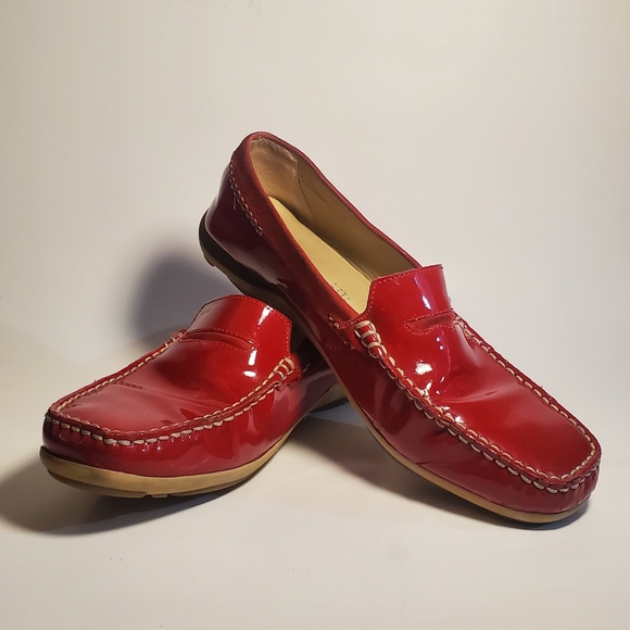 Geox Shoes - Geox Red "Respira" Patent Leather Loafer Flats /Driving Moccasins Size 8.5 New